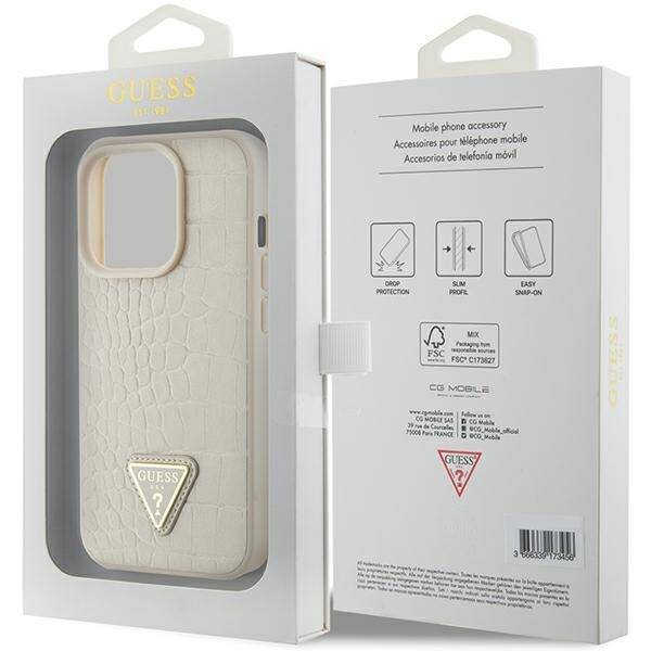 GUESS GUHCP15XPCRTHCD IPHONE 15 PRO MAX 6.7 "GOLD/GOLD HARDCASE CROCO TRIANGLE METAL LOGO