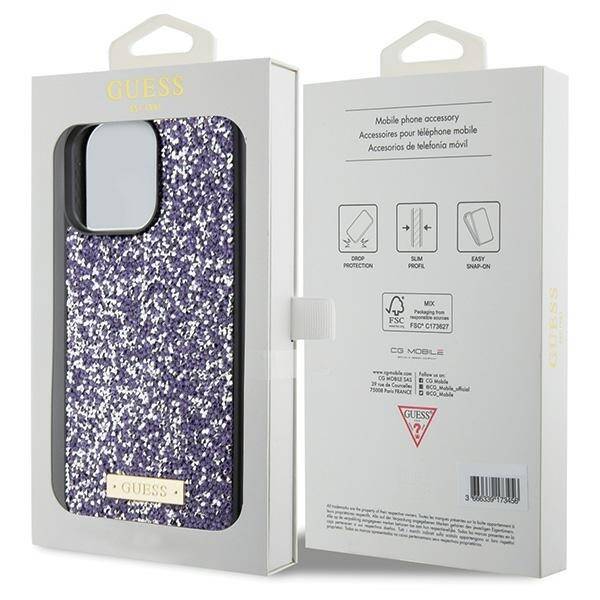 GUESS GUHCP15XPFGSBSBSBSPSP IPHONE 15 PRO MAX 6.7 "PURPLE/PURPLE HARDCASE RHINESTONE METAL LOGO