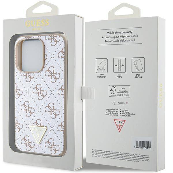 GUESS GUHCP15XPG4GPH IPHONE 15 PRO MAX 6.7 "WHITE/WHITE HARDCASE 4G TRIANGLE METAL LOGO