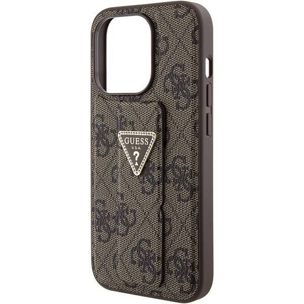 GUESS GUHCP15XPGS4TDW IPHONE 15 PRO MAX 6.7 "BROWN/BROWN HARDCASE GRIP STAND 4G TRIANGLE STRASS