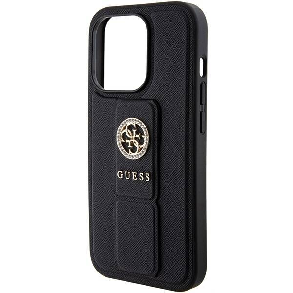 GUESS GUHCP15XPGSSADK IPHONE 15 PRO MAX 6.7 "BLACK/BLACK HARDCASE GRIP STAND 4G SAFFIANO STRASS