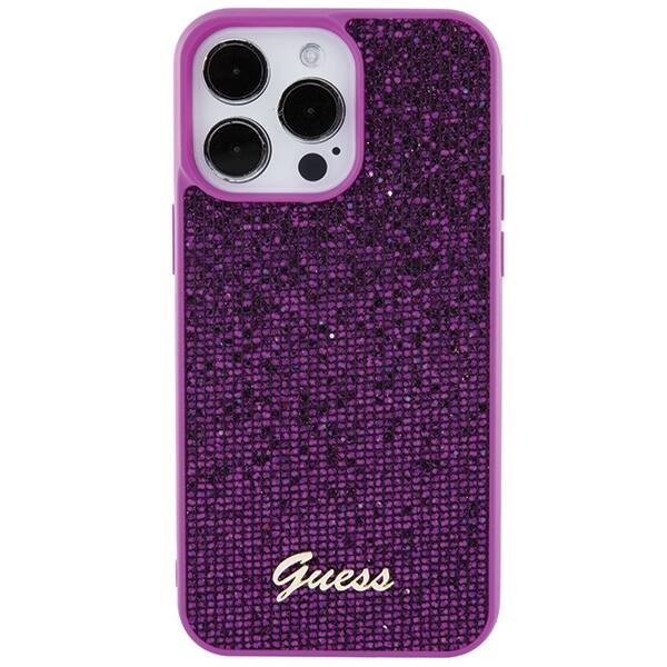 GUESS GUHCP15XPMSDGSF IPHONE 15 PRO MAX 6.7 "FUKSJA/FUSCHIA HARDCASE DISCO METAL SCRIPT