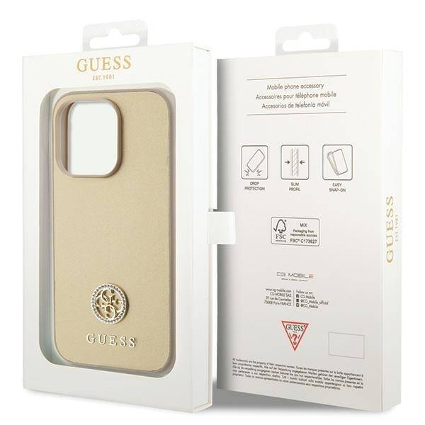 GUESS GUHCP15XPS4DGPD IPHONE 15 PRO MAX 6.7 "ZLOTY/GOLD HARDCASE STRASS METAL LOGO