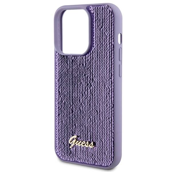 GUESS GUHCP15XPSFDGS IPHONE 15 PRO MAX 6.7 "PURPLE/PURPLE HARDCASE SEQUIN SCRIPT METAL