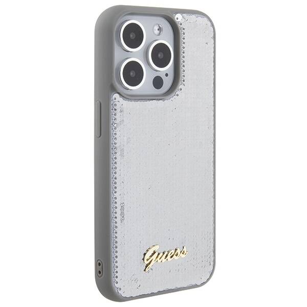 GUESS GUHCP15XPSFDGSS IPHONE 15 PRO MAX 6.7 "SILVER/SILVER HARDCASE SEQUIN SCRIPT METAL