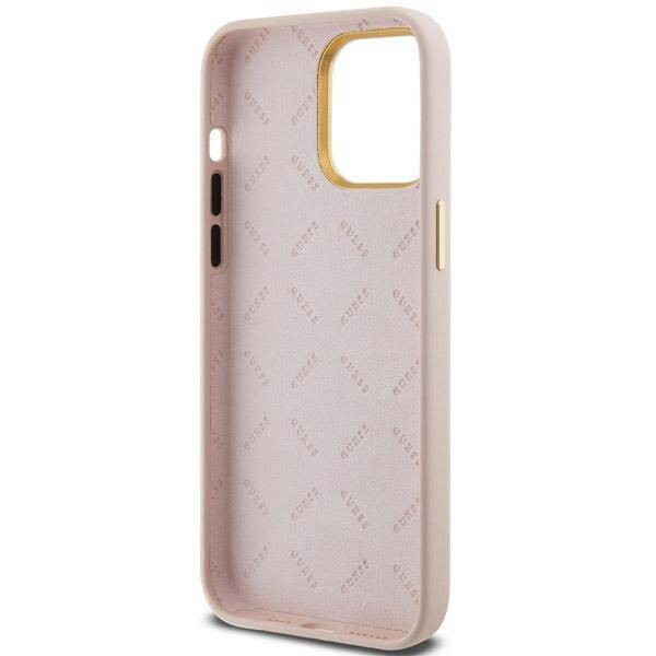 GUESS GUHCP15XSMBSLP IPHONE 15 PRO MAX 6.7 "PINK/PINK HARDCASE SILICONE SCRIPT METAL LOGO & FLAME