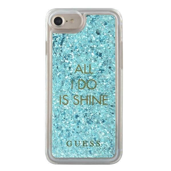 GUESS GUHCP7GLUQBL IPHONE 6/7/8/SE 2020/SE 2022 BLUE/BLUE HARD CASE LIQUID GLITTER PARTY