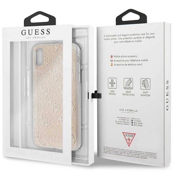 GUESS GUHCPXPCU4GLGO IPHONE X/XS ZŁOTY/GOLD HARD CASE 4G GLITTER