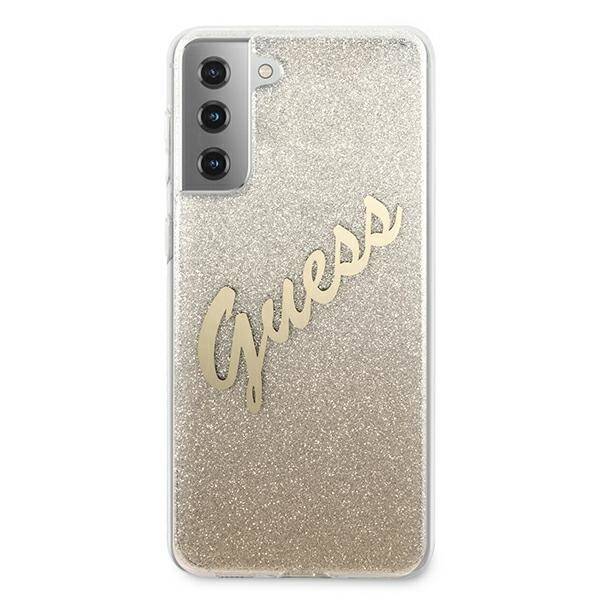 GUESS GUHCS21MMPCIGLSGO S21+ G996 ZLOTY/GOLD HARDCASE GLITTER GRADIENT SCRIPT