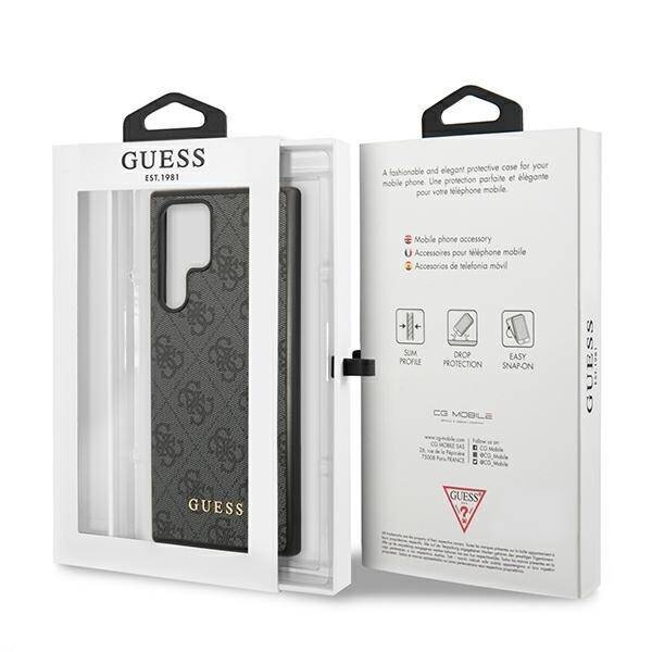 GUESS GUHCS22LG4GFGR S22 ULTRA S908 GRAY/GRAY HARD CASE 4G METAL GOLD LOGO