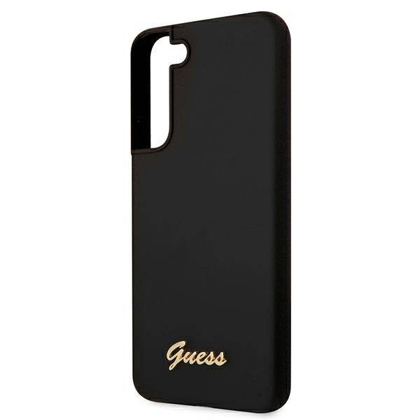 GUESS GUHCS22MLSLMGBK S22+ S906 BLACK/BLACK HARDCASE SILICONE SCRIPT METAL LOGO