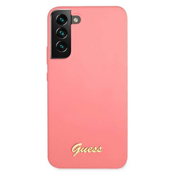 GUESS GUHCS22MLSLMGFU S22+ S906 FUCHSJA/FUCHSIA HARDCASE SILICONE SCRIPT METAL LOGO