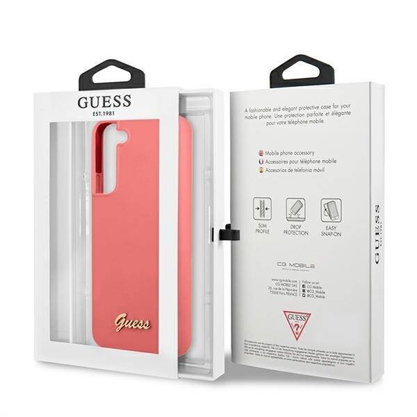 GUESS GUHCS22MLSLMGFU S22+ S906 FUCHSJA/FUCHSIA HARDCASE SILICONE SCRIPT METAL LOGO