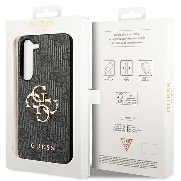 GUESS GUHCS23FE4GGRIG S23 FE S711 GRAY/GRAY HARDCASE 4G BIG METAL LOGO