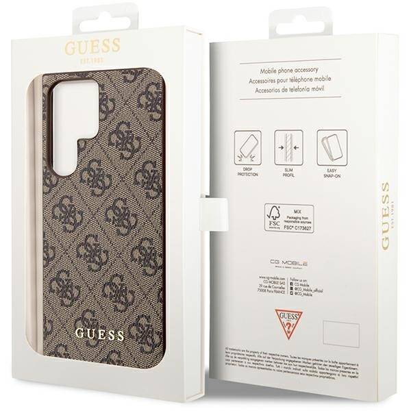 GUESS GUHCS23LG4GFBR S23 ULTRA S918 BRONZE/BROWN HARD CASE 4G METAL GOLD LOGO