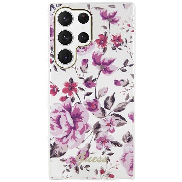 GUESS GUHCS23LHCFWST S23 ULTRA S918 WHITE/WHITE HARDCASE FLOWER COLLECTION