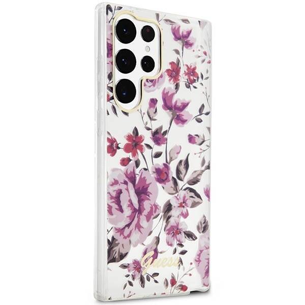 GUESS GUHCS23LHCFWST S23 ULTRA S918 WHITE/WHITE HARDCASE FLOWER COLLECTION