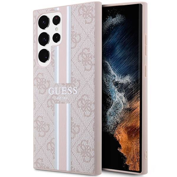 GUESS GUHCS23LP4RPSP S23 ULTRA S918 PINK/PINK HARDCASE 4G PRINTED STRIPE