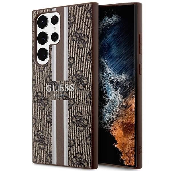 GUESS GUHCS23LP4RPSW S23 ULTRA S918 BROWN/BROWN HARDCASE 4G PRINTED STRIPE