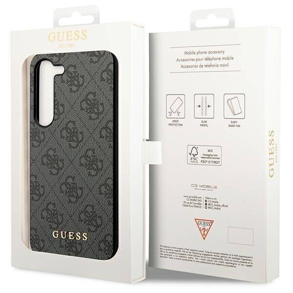 GUESS GUHCS23MG4GFGR S23+ S916 GRAY/GRAY HARDCASE 4G METAL GOLD LOGO