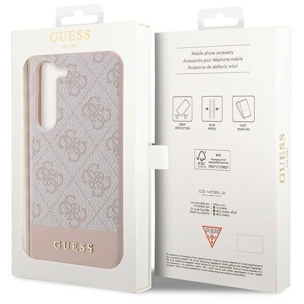 GUESS GUHCS23MG4GLPI S23+ S916 PINK/PINK HARD CASE 4G STRIPE COLLECTION