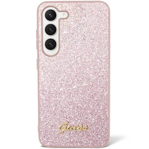 GUESS GUHCS23MHGGSHP S23+ S916 PINK/PINK HARD CASE GLITTER SCRIPT