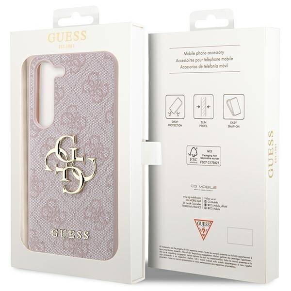 GUESS GUHCS23S4GMGPI S23 S911 PINK/PINK HARDCASE 4G BIG METAL LOGO