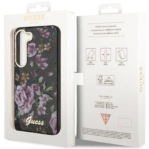 GUESS GUHCS23SHCFWSK S23 S911 BLACK/BLACK HARDCASE FLOWER COLLECTION