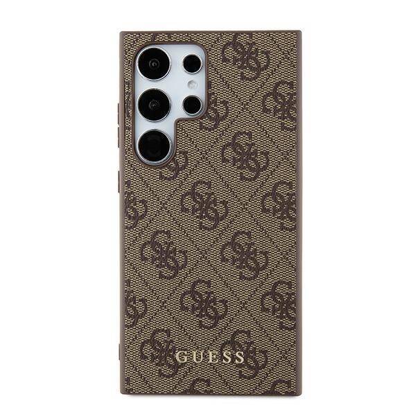 GUESS GUHCS24LG4GFBR S24 ULTRA S928 BROWN HARDCASE 4G METAL GOLD LOGO