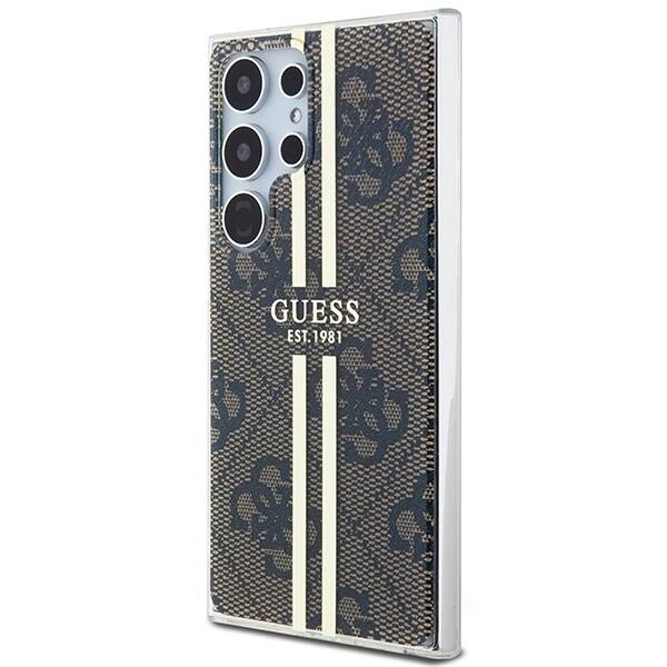 GUESS GUHCS24LH4SGW S24 ULTRA S928 BROWN/BROWN HARDCASE IML 4G GOLD STRIPE