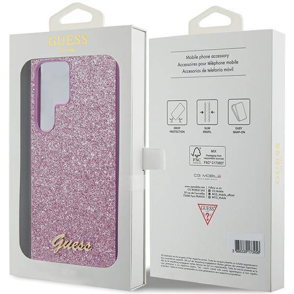 GUESS GUHCS24LHGGSHU S24 ULTRA S928 PURPLE/PURPLE HARDCASE GLITTER SCRIPT