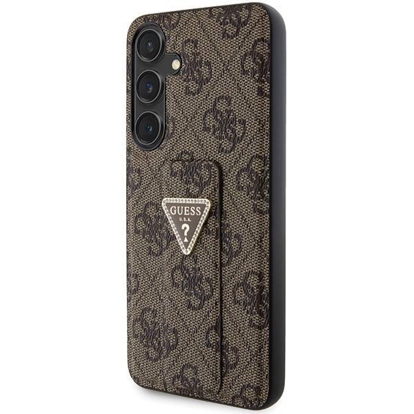 GUESS GUHCS24MPGS4TDW S24+ S926 BROWN/BROWN HARDCASE GRIP STAND 4G TRIANGLE STRASS