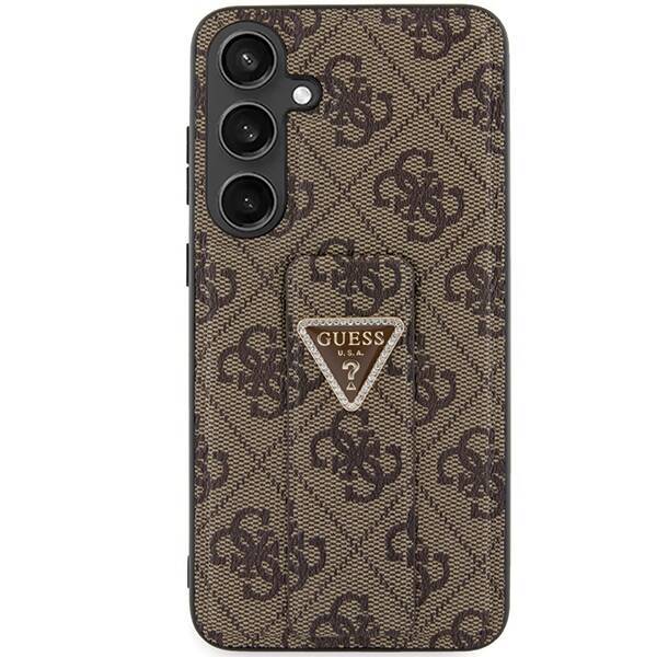 GUESS GUHCS24MPGS4TDW S24+ S926 BROWN/BROWN HARDCASE GRIP STAND 4G TRIANGLE STRASS