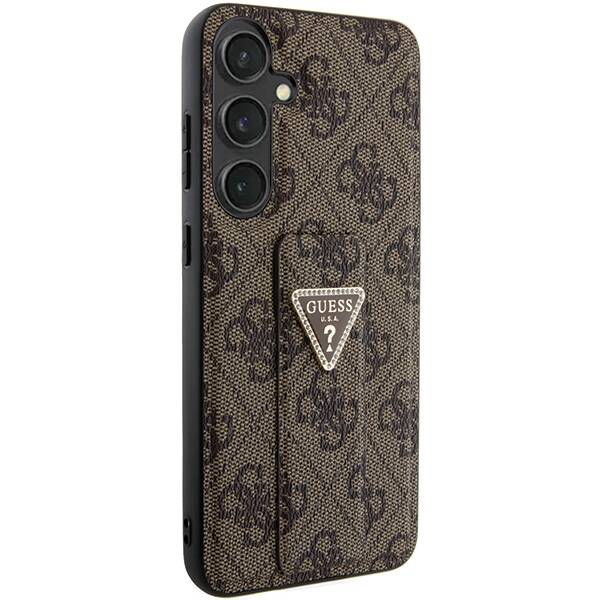 GUESS GUHCS24MPGS4TDW S24+ S926 BROWN/BROWN HARDCASE GRIP STAND 4G TRIANGLE STRASS