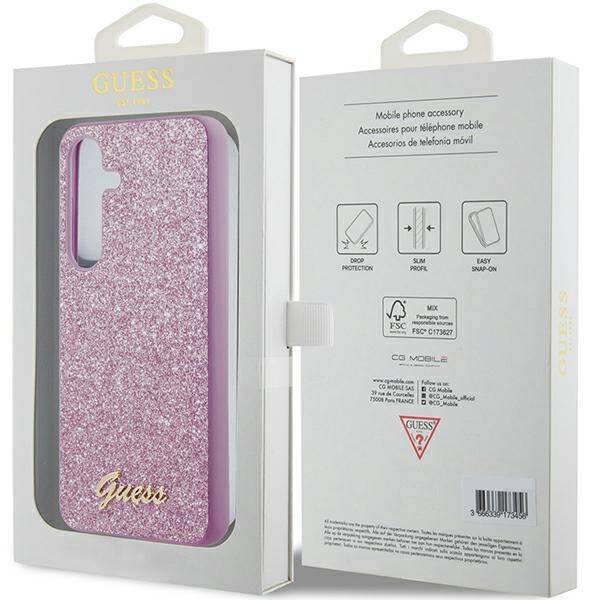 GUESS GUHCS24SHSHGGSHU S24 S921 PURPLE/PURPLE HARDCASE GLITTER SCRIPT