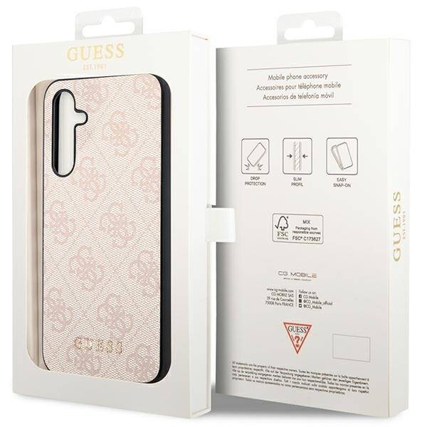 GUESS GUHCSA54G4GFPI A54 A546 PINK/PINK HARD CASE 4G METAL GOLD LOGO