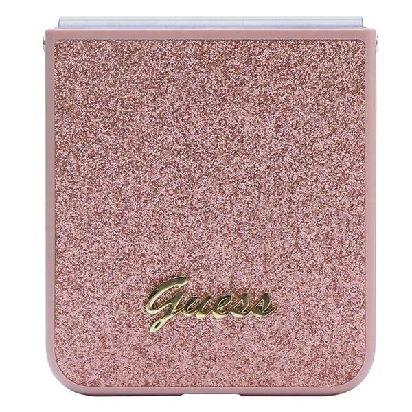 GUESS GUHCZF5HGGSHP F731 WITH FLIP5 PINK/PINK HARDCASE GLITTER SCRIPT