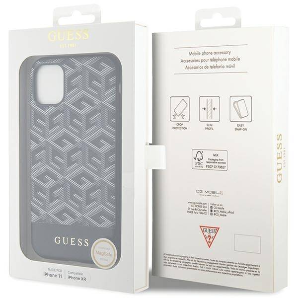 GUESS GUHMN61HGCFSEK IPHONE 11 / XR 6.1 "BLACK / BLACK HARDCASE GCUBE STRIPES MAGSAFE