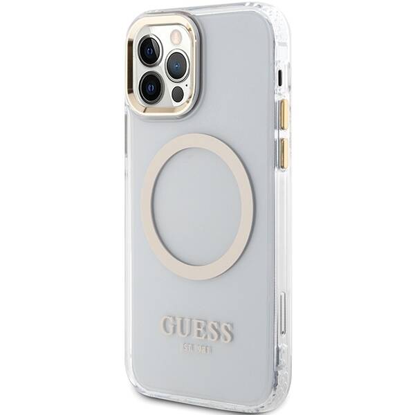 GUESS GUHMP12MHTMD IPHONE 12/12 PRO 6.1 "GOLD/GOLD HARDCASE METAL OUTLINE MAGSAFE