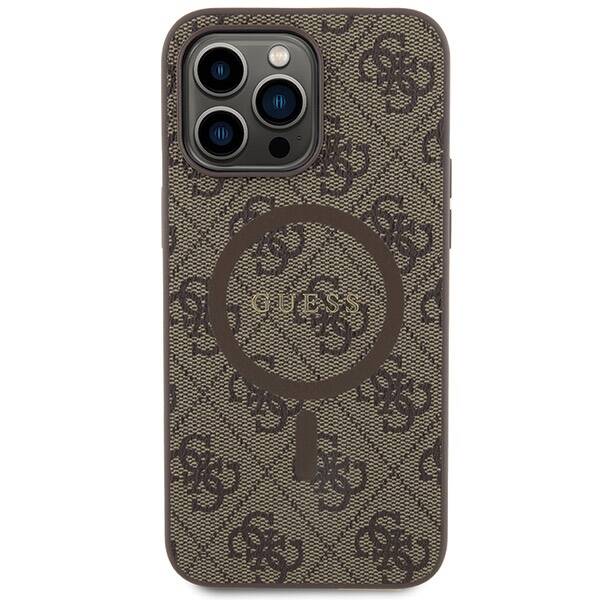 GUESS GUHMP13LG4GFRW IPHONE 13 PRO / 13 6.1 "BROWN / BROWN HARDCASE 4G COLLECTION LEATHER METAL LOGO MAGSAFE