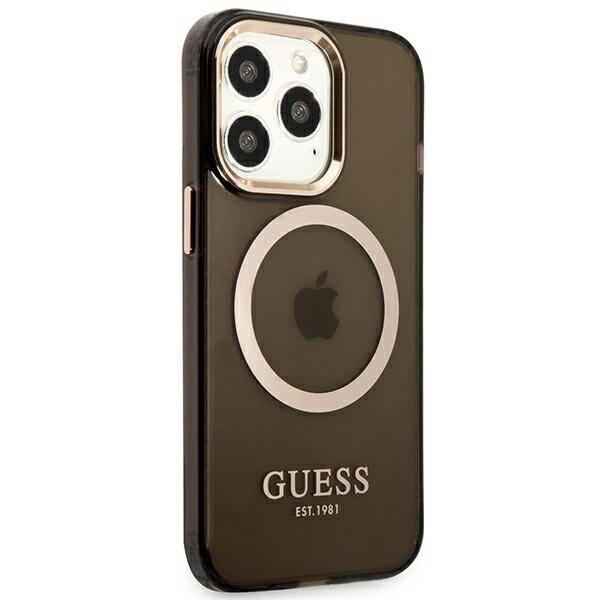 GUESS GUHMP13LHTCMK IPHONE 13 PRO / 13 6.1 "BLACK / BLACK HARD CASE GOLD OUTLINE TRANSLUCENT MAGSAFE