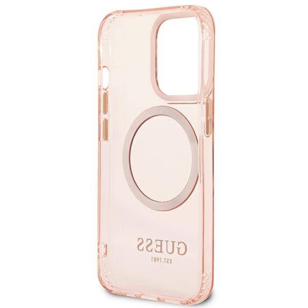 GUESS GUHMP13LHTCMP IPHONE 13 PRO / 13 6.1 "PINK / PINK HARD CASE GOLD OUTLINE TRANSLUCENT MAGSAFE