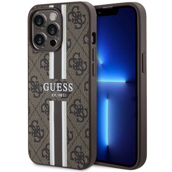 GUESS GUHMP13LP4RPSW IPHONE 13 PRO / 13 6.1 "BROWN / BROWN HARDCASE 4G PRINTED STRIPE MAGSAFE