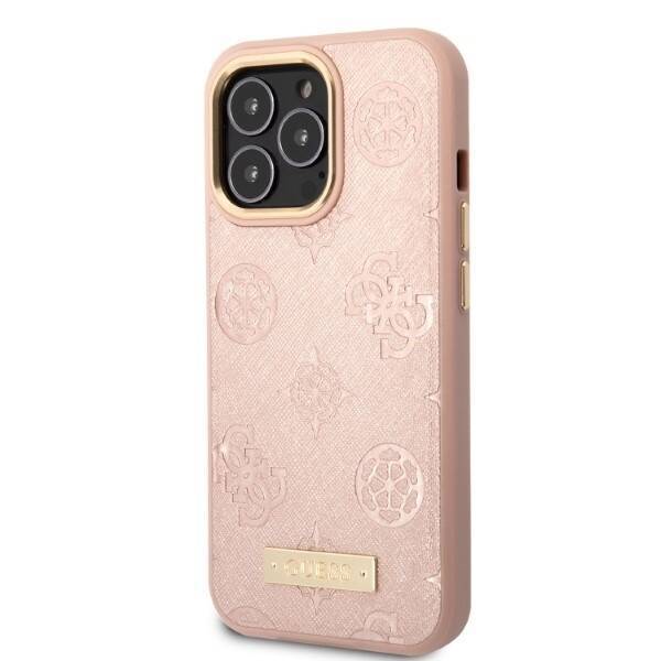 GUESS GUHMP13LSAPSTP IPHONE 13 PRO / 13 6.1 "PINK / PINK HARDCASE PEONY LOGO PLATE MAGSAFE