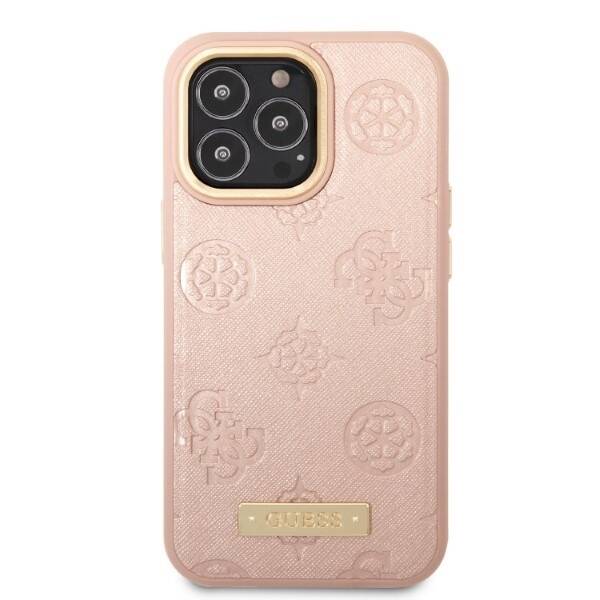 GUESS GUHMP13LSAPSTP IPHONE 13 PRO / 13 6.1 "PINK / PINK HARDCASE PEONY LOGO PLATE MAGSAFE