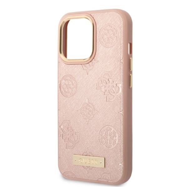 GUESS GUHMP13LSAPSTP IPHONE 13 PRO / 13 6.1 "PINK / PINK HARDCASE PEONY LOGO PLATE MAGSAFE