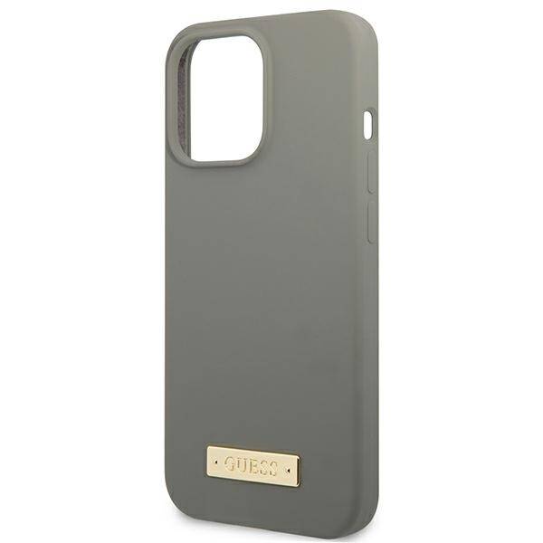 GUESS GUHMP13LSPLG IPHONE 13 PRO / 13 6.1 "GRAY / GRAY HARD CASE SILICONE PLATE MAGSAFE LOGO