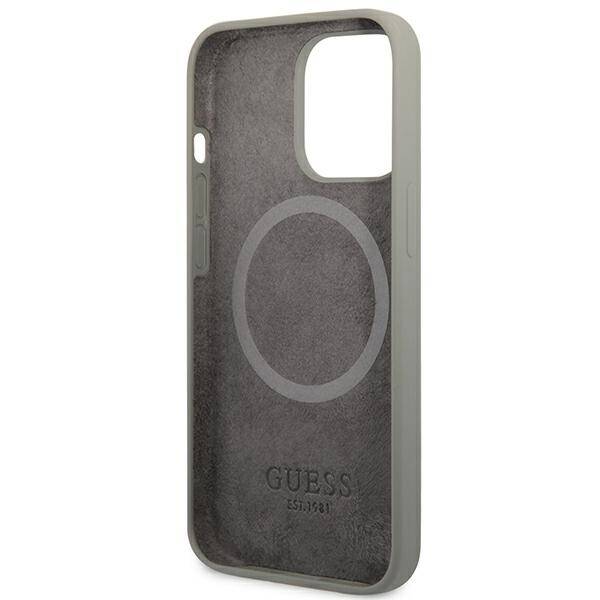 GUESS GUHMP13LSPLG IPHONE 13 PRO / 13 6.1 "GRAY / GRAY HARD CASE SILICONE PLATE MAGSAFE LOGO