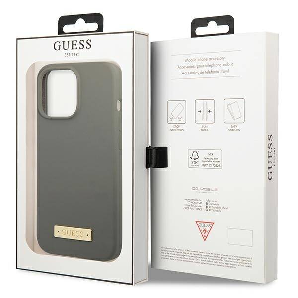 GUESS GUHMP13LSPLG IPHONE 13 PRO / 13 6.1 "GRAY / GRAY HARD CASE SILICONE PLATE MAGSAFE LOGO