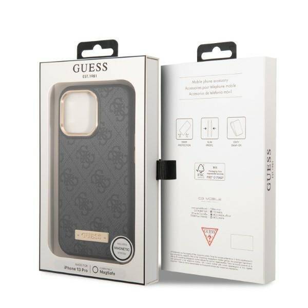 GUESS GUHMP13LU4GPRK IPHONE 13 PRO / 13 6.1 "BLACK / BLACK HARD CASE 4G PLATE MAGSAFE LOGO